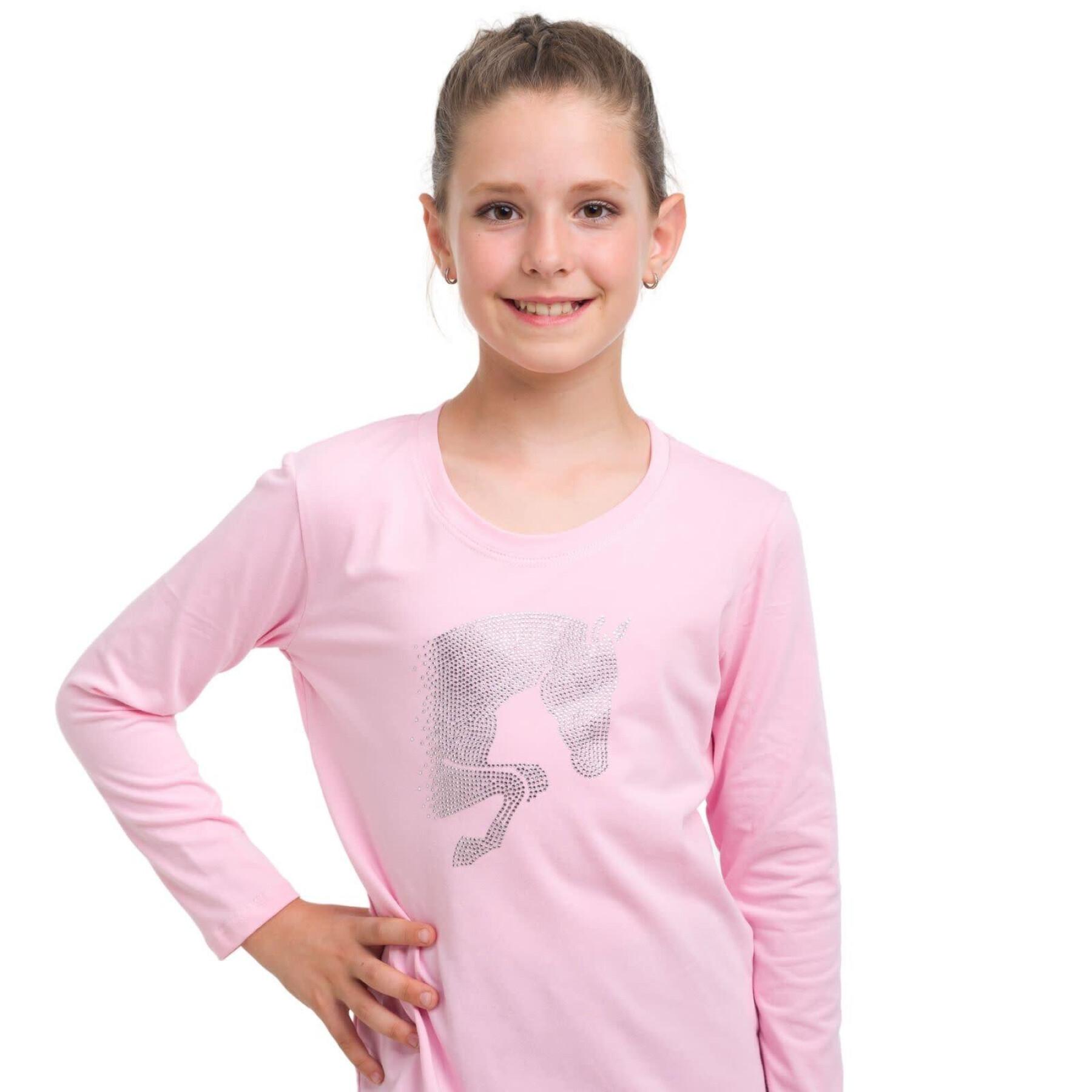 Katoenen meisjes-T-shirt met lange mouwen Cavalliera Jumping Star
