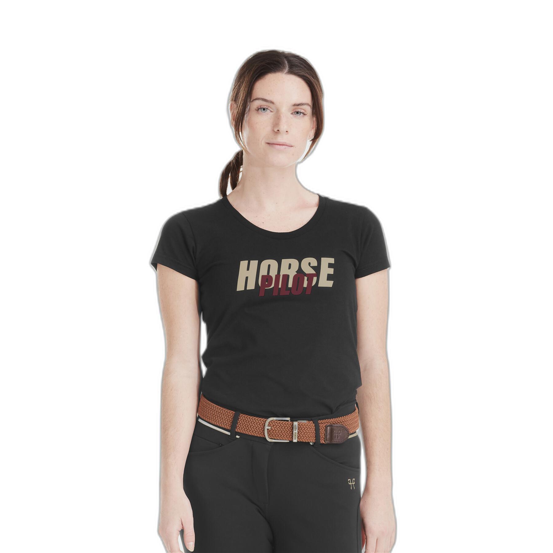 Dames-T-shirt Horse Pilot Team