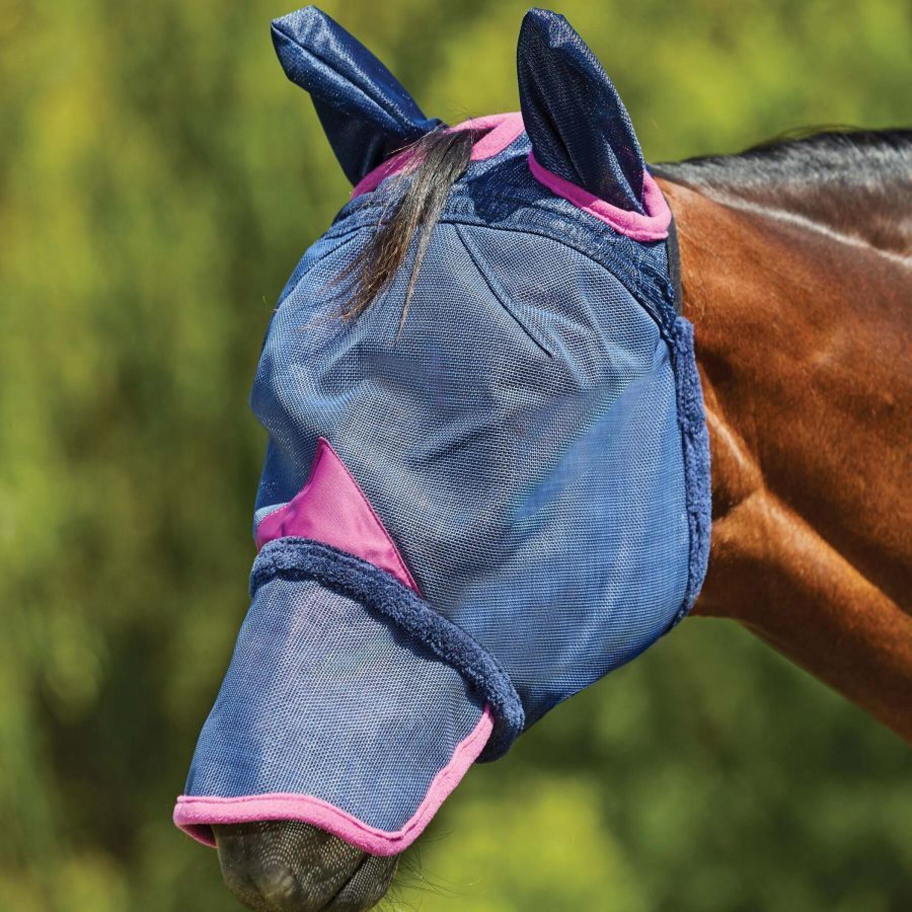 Vliegenmasker voor paarden van duurzaam gaas met oor- en snuitbescherming Weatherbeeta Comfitec Deluxe