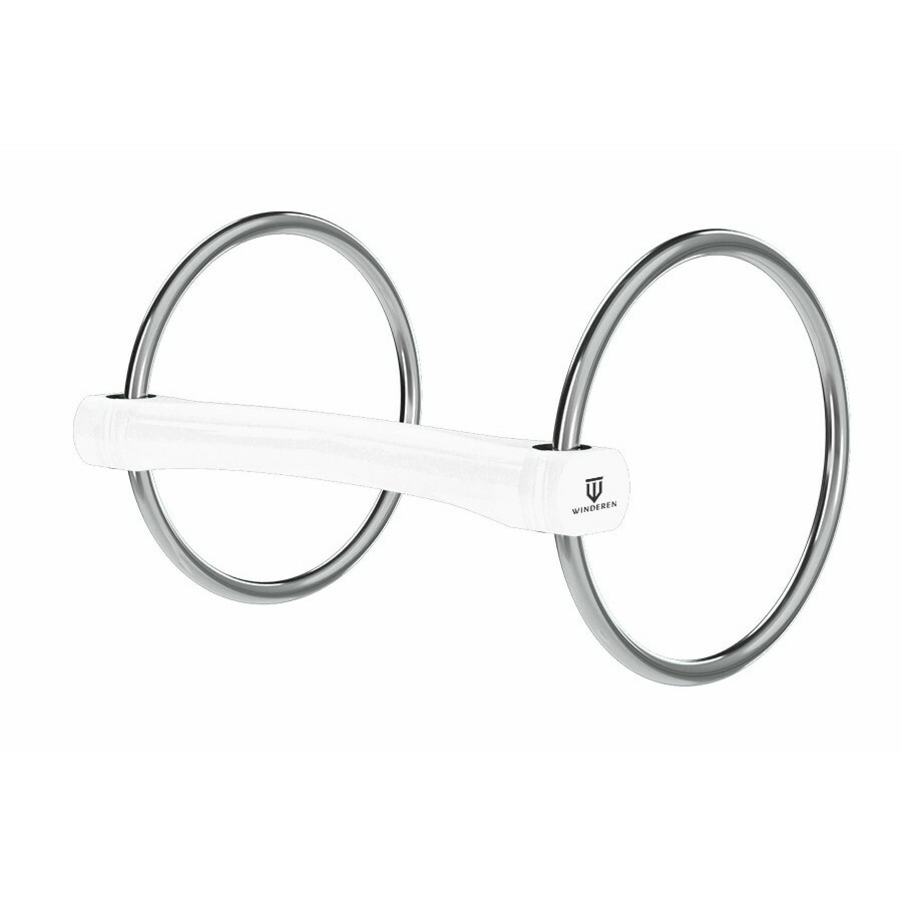 2-rings paardenbit met grote ringen en rechte loop met dubbele onderbreking Winderen