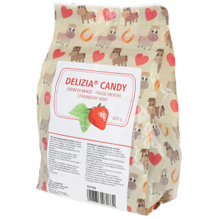 Aardbeien en munt voor paarden Delizia Candy