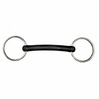 2-rings roestvrijstalen paardenbit met stijf rubber Tattini