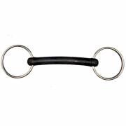 2-rings roestvrijstalen paardenbit met zacht rubber Tattini